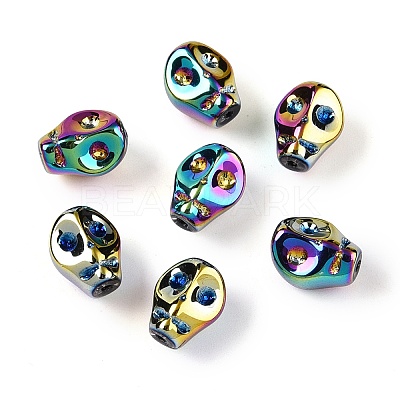 Electroplate Glass Beads Strands EGLA-T021-09M-1
