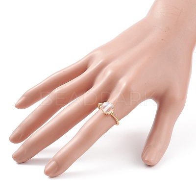 5Pcs 5 Style Natural & Synthetic Mixed Stone Round Ball Braided Finger Rings RJEW-TA00039-1