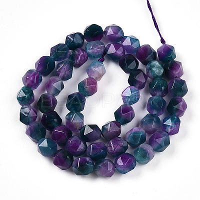 Dyed Natural White Jade Beads Strands X-G-T139-8mm-45C-1