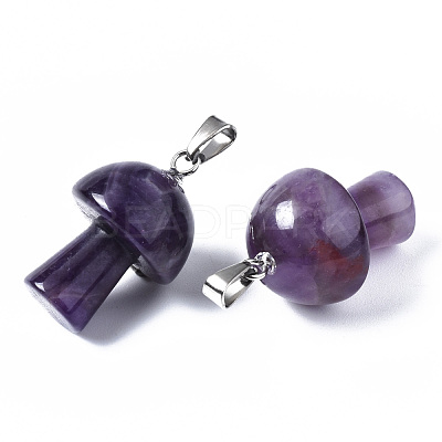 Natural Amethyst Pendants G-N0325-10D-1