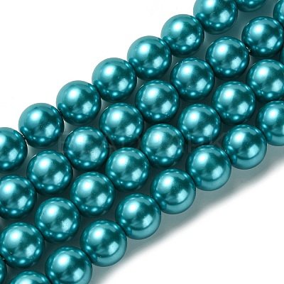 Eco-Friendly Glass Pearl Beads Strands HY-A008-14mm-RB073-1