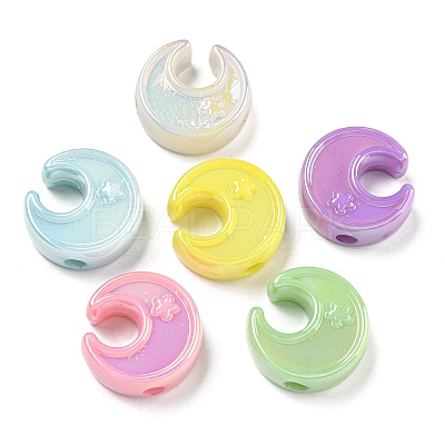 UV Plating Iridescent Acrylic Beads OACR-G039-05-1