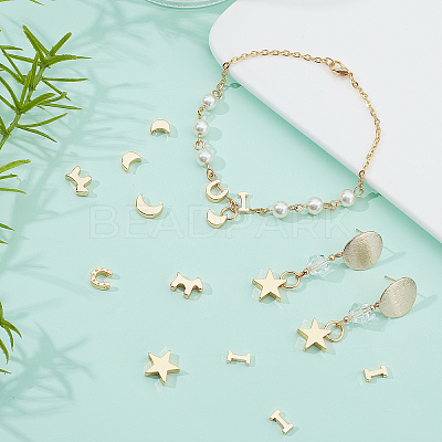 36Pcs 6 Style Brass Pendants KK-BC0002-11G-1