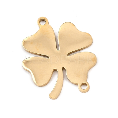 Saint Patrick's Day 304 Stainless Steel Shamrock Connector Charms LS-STAS-Z183-04G-1