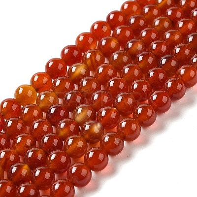 Natural Carnelian Beads Strands G-G390-8mm-03-1