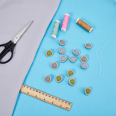 15Pcs 3 Colors Alloy Shank Buttons BUTT-GF0003-43-1