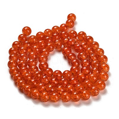 Spray Painted Crackle Glass Beads Strands X-CCG-Q001-10mm-09-1