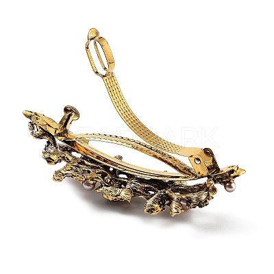 Flower Alloy Rhinestone Hair Barrettes LS-PHAR-S604-01AG-04-1