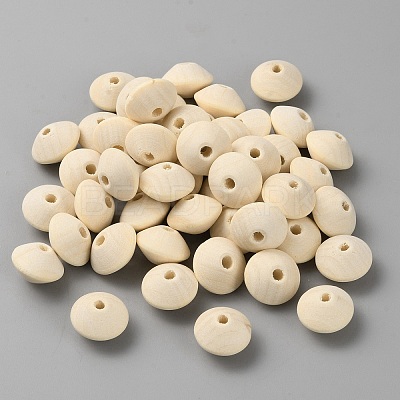 Unfinished Wood Rondelle Beads WOOD-WH0029-54A-1