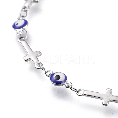 304 Stainless Steel Link Bracelets BJEW-M203-03P-1