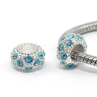 Alloy Rhinestone European Beads CPDL-H999-4-1