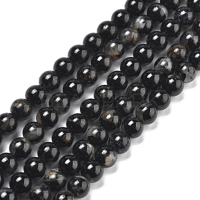 Natural Black Tourmaline Beads Strands X-G-Q031-A01-6mm-1