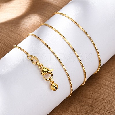 Adjustable Electroplate Brass Venetian Chain Necklaces MAK-L028-02G-1