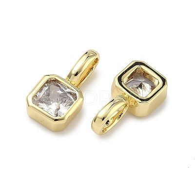 Brass Micro Pave Cubic Zirconia Charms KK-G555-21G-A-1