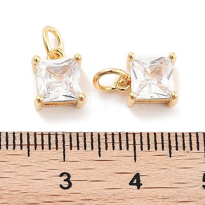 Brass Glass Pendants KK-P271-22G-1