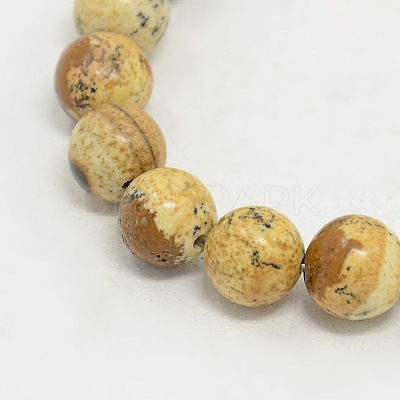 Picture Jasper Round Beads Strands X-G-GSR8mmC016-1
