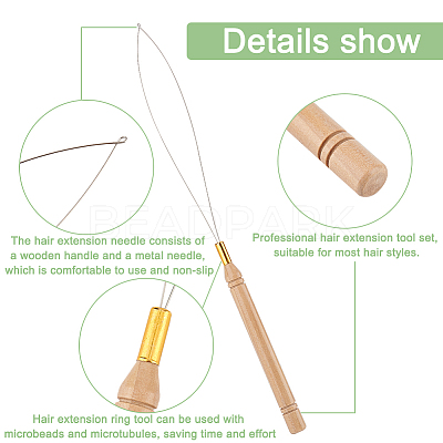 8Pcs Wood Handle Iron Crochet Hook Needles TOOL-FG0001-07-1