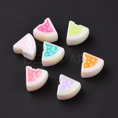 UV Plating Rainbow Iridescent Acrylic European Beads SACR-E009-30-1