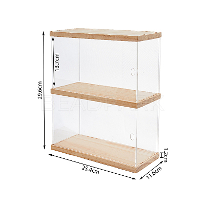 2-Tier Transparent Acrylic Minifigures Display Case ODIS-WH0043-24B-1