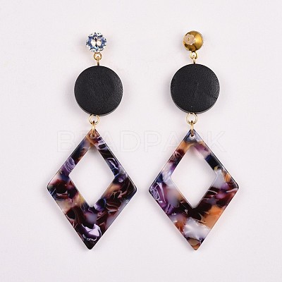 Cellulose Acetate(Resin) Dangle Earrings EJEW-JE03321-02-1