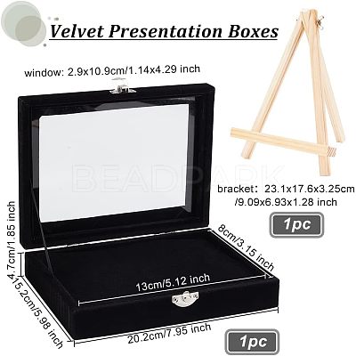 Rectangle Velvet Presentation Boxes for Brooch Badge Storage and Display CON-WH0095-05-1
