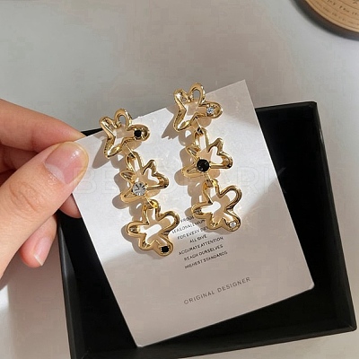 Alloy & Rhinestone Stud Dangle Earrings for Women WG460E3-01-1