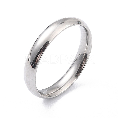 Non-Tarnish 304 Stainless Steel Simple Plain Band Finger Ring for Women RJEW-B036-06P-1