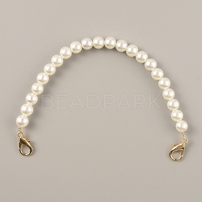 Resin Imitation Pearl Beaded Chain Purse Strap Extenders FIND-WH0143-96E-1
