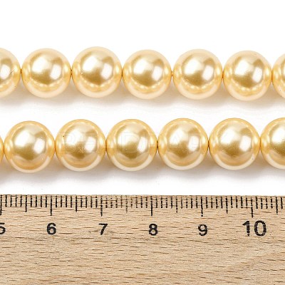 Electroplated Shell Pearl Beads Strands BSHE-G041-10mm-01-1