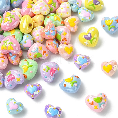 24Pcs 12 Styles Freehand Acrylic Beads FIND-YW0011-36-1