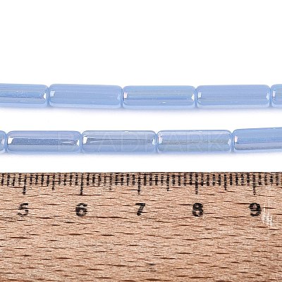 Electroplate Imitation Jade Glass Beads Strands EGLA-Q132-02A-A02-1