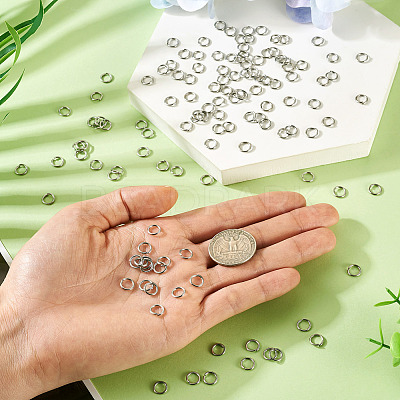 2000Pcs 304 Stainless Steel Open Jump Rings STAS-TA0003-05-1