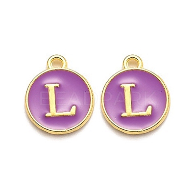Golden Plated Alloy Enamel Charms ENAM-Q437-12L-1