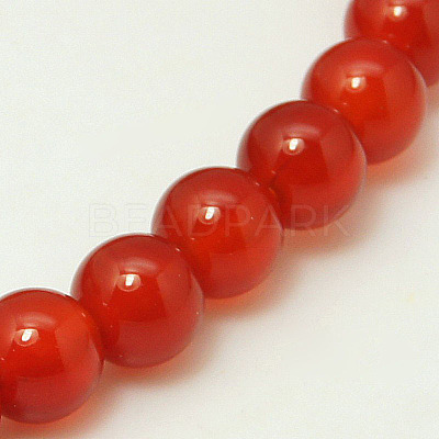 Natural Carnelian Bead Strands X-G-G338-6mm-01-1