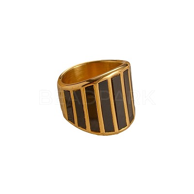 304 Stainless Steel with Natural Shell Finger Rings FS-WG31488-05-1