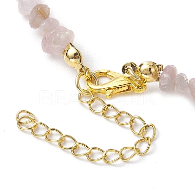 Natural Rose Quartz Anklets AJEW-AN00592-07-1
