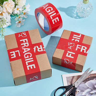OPP Warning Packaging Tape Rolls AJEW-WH0060-25-1