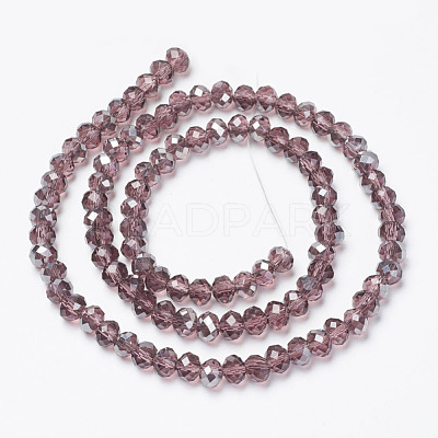 Electroplate Transparent Glass Beads Strands EGLA-A034-T6mm-E05-1
