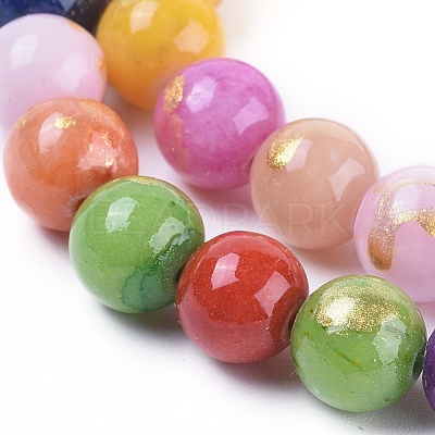Natural Mashan Jade Beads Strands G-F670-A16-10mm-1