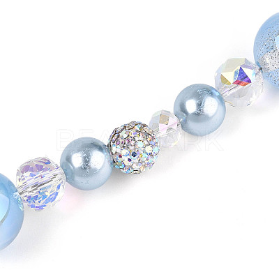 Glass and Acrylic and Imitation Pearl and Rhinestone Beads Strands MAK-T011-06G-1