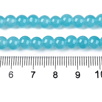 Baking Paint Imitation Jade Glass Round Bead Strands DGLA-Q021-6mm-07-1