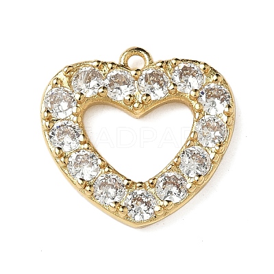 Brass Micro Pave Cubic Zirconia Pendants KK-I276-57G-1