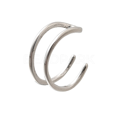 925 Sterling Silver Cuff Earrings for Women EJEW-F360-01A-P-1