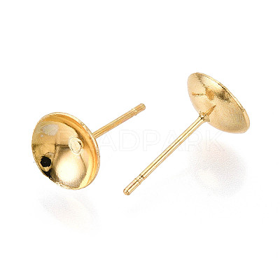 Brass Earring Settings KK-T077-18G-03-1