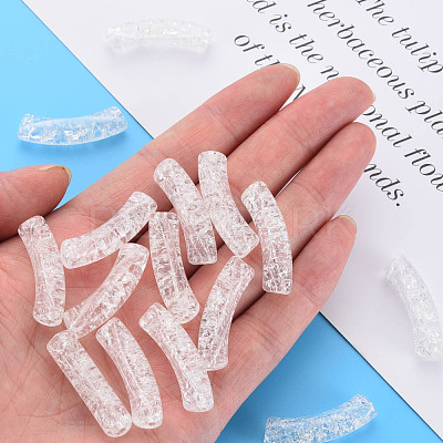 Transparent Crackle Acrylic Beads CACR-S009-001A-NA-1
