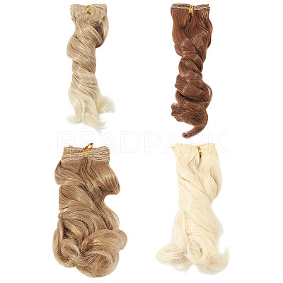 4Pcs 4 Colors High Temperature Fiber Doll Hairs DIY-GL0006-26-1