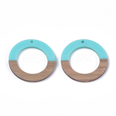 Resin & Walnut Wood Pendants X-RESI-S358-04J-01-1