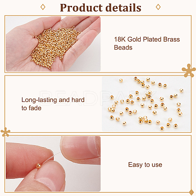 Brass Round Spacer Beads KK-PH0006-40C-1