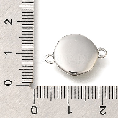 Brass Pave Natural White Shell Flat Round Connector Charms KK-K388-79P-1