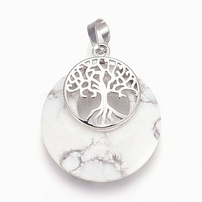 Natural Howlite Pendants G-F573-C19-1